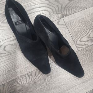 Stuart Weitzman Black Suede Pointed Pumps